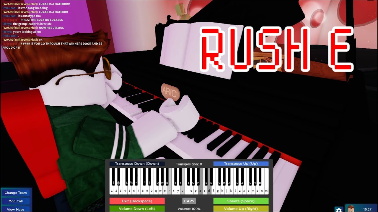 Роблокс пианино rush